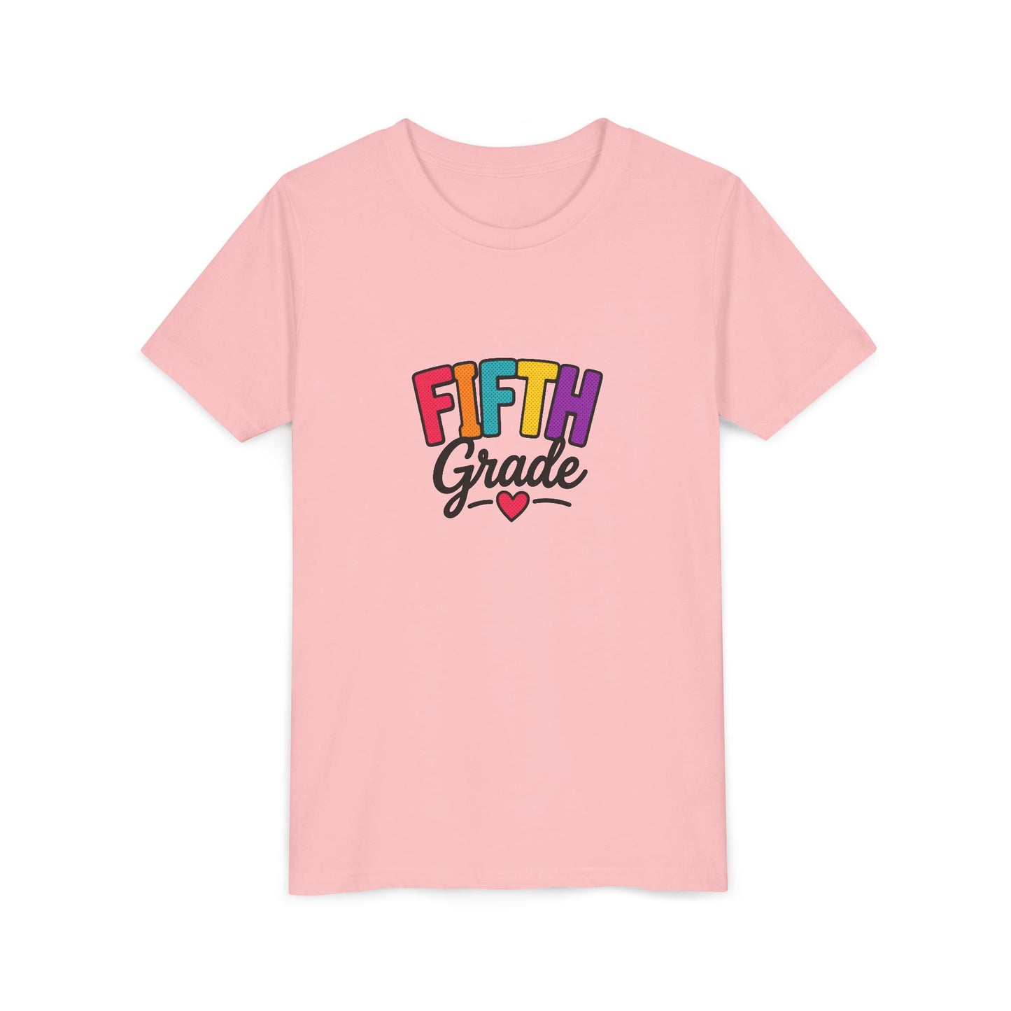 Fifth Grade Kids T‑Shirt – Colorful Back-to-School Tee with Heart