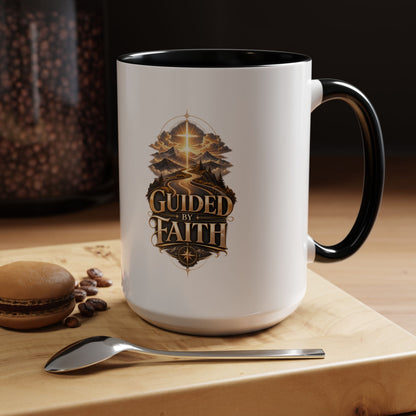 Guided by Faith Coffee Mug — Inspirational Christian Accent Mug (11/15oz)