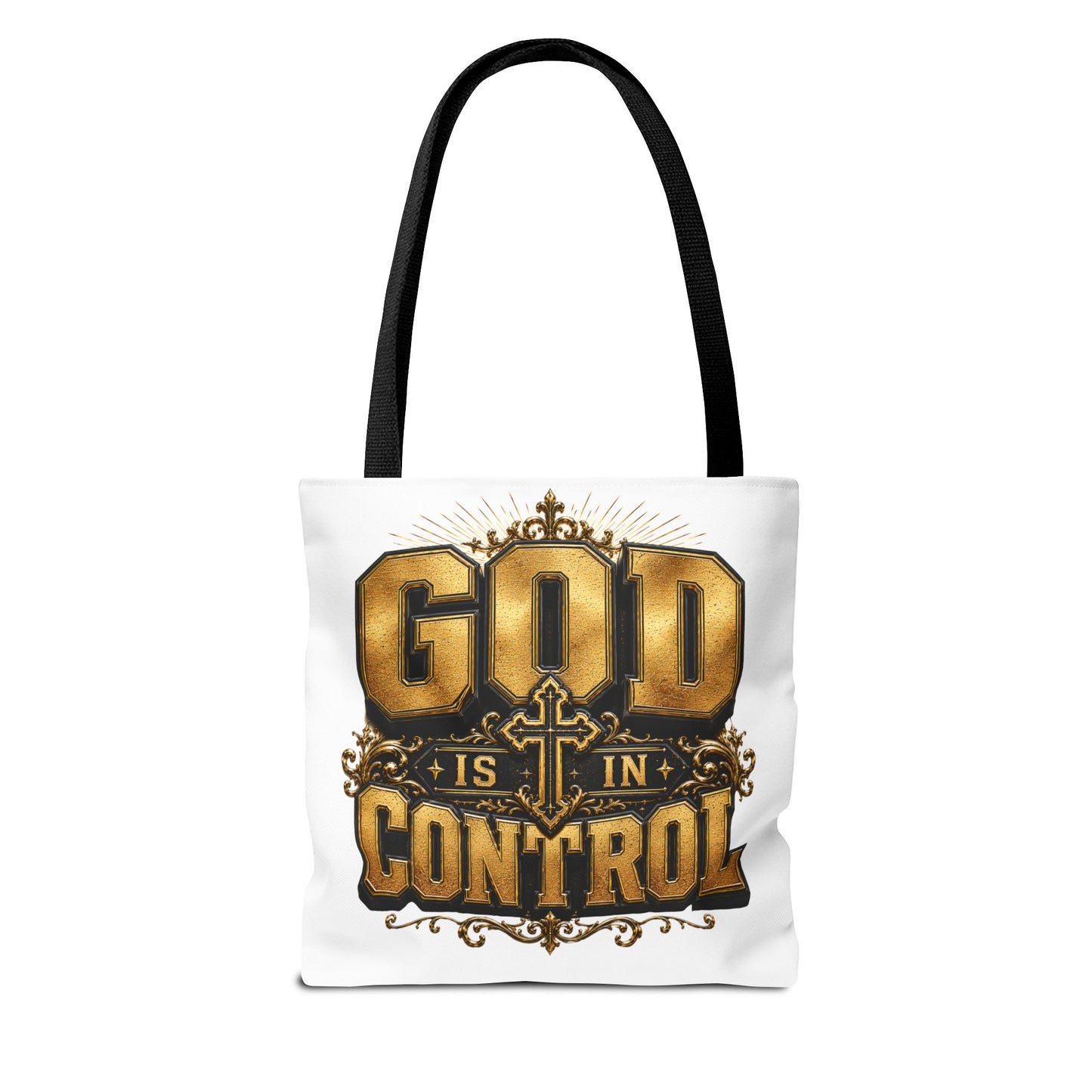 God Is in Control Tote Bag — Faith-Inspired Christian Tote for Church, Gifts & Everyday Use