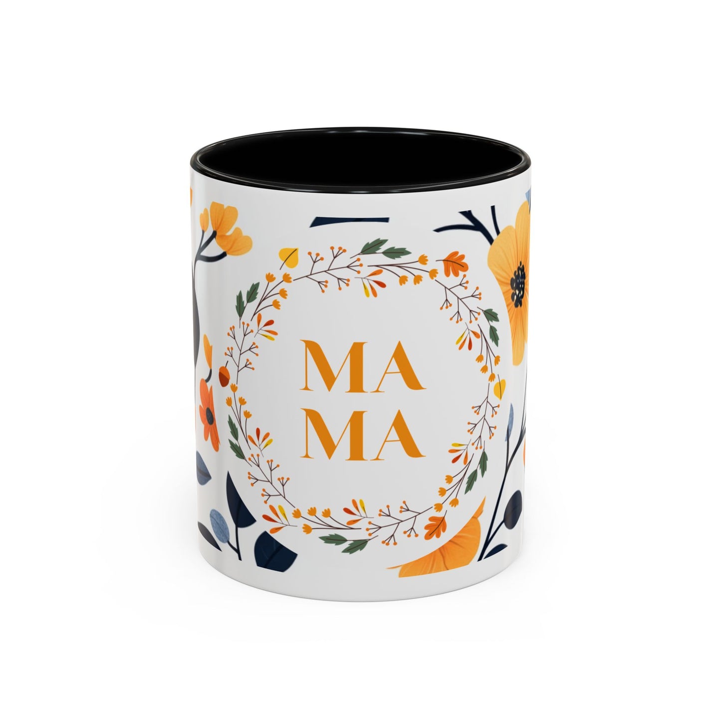 Mama Floral Accent Coffee Mug — Yellow Flower Mother's Day Gift (11/15oz)