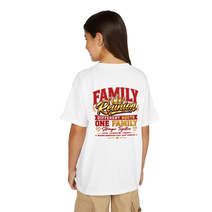 Family Reunion Youth T-Shirt — "Different Roots One Family" Kids Reunion Tee