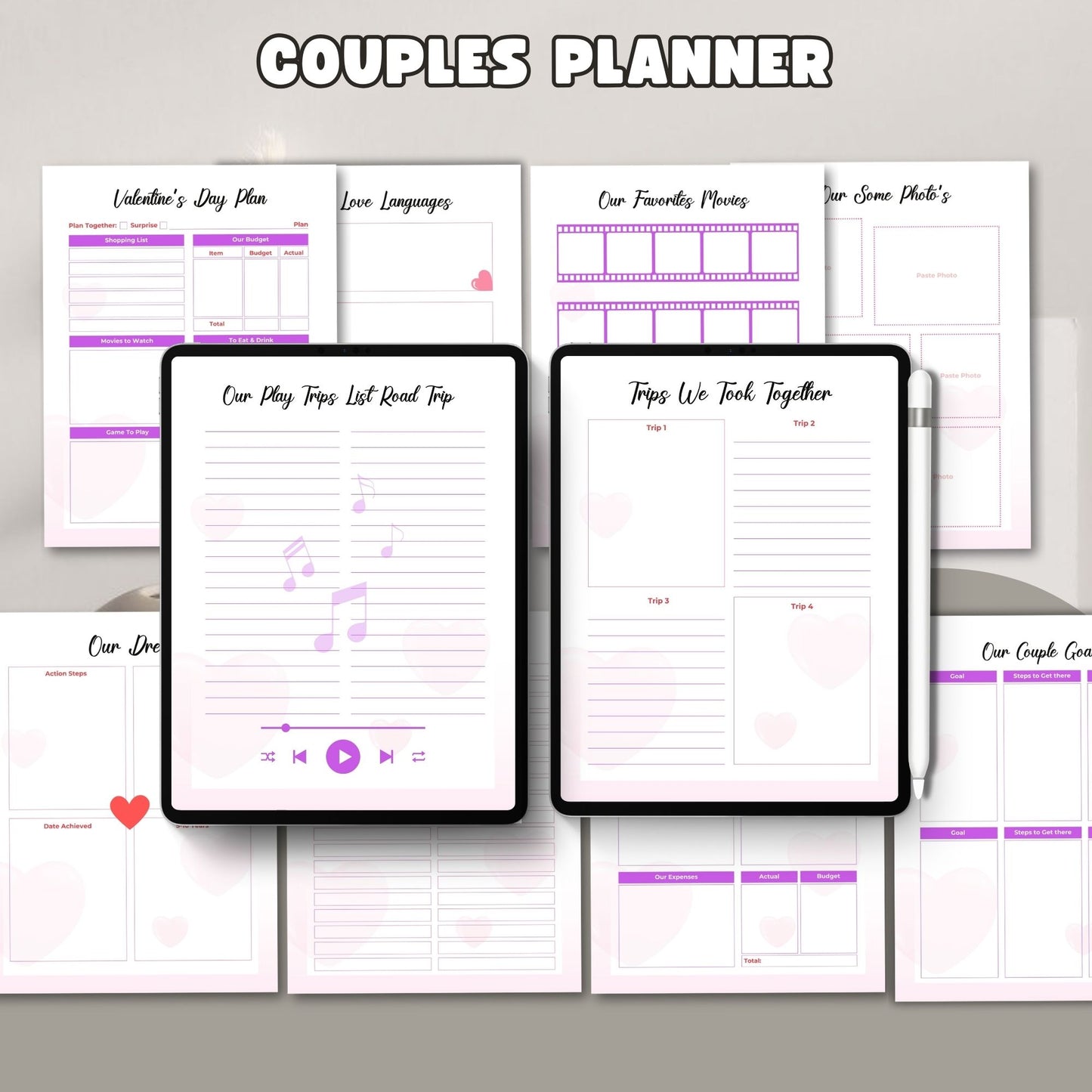 Couple Planner Printable | Relationship Goals, Communication & Life Organizer