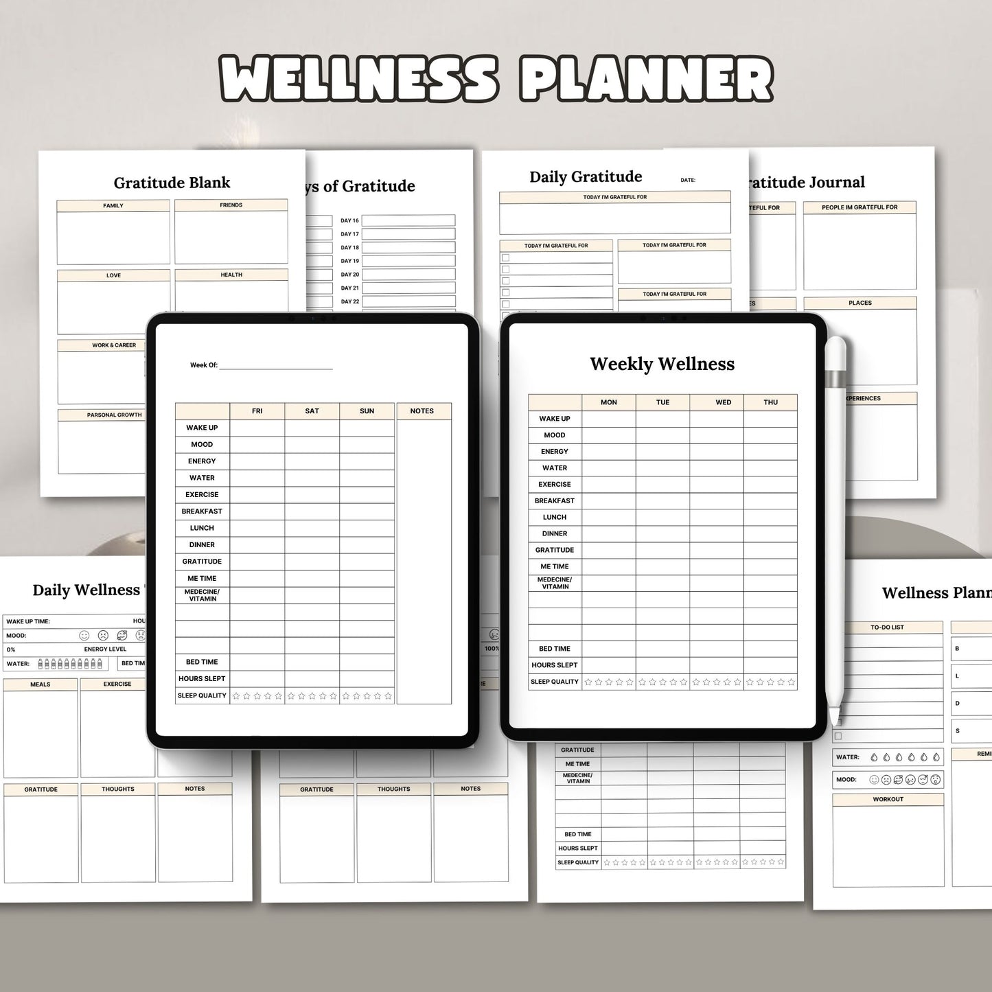 Wellness Planner Printable | Daily Health, Self-Care & Balanced Lifestyle Tracker