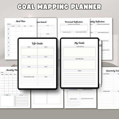 Goal Mapping Planner Printable | Vision to Action Goal Setting & Productivity System