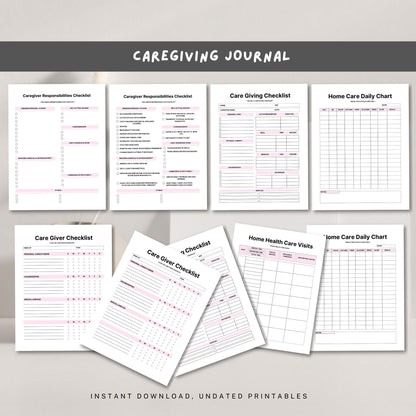 Caregiving Journal Printable | Daily Care Tracker & Health Support Planner