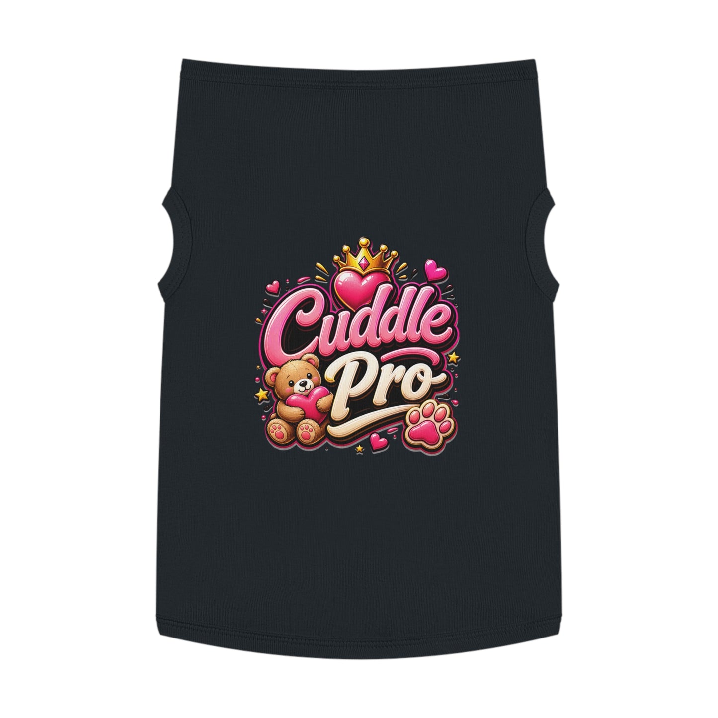 Cuddle Pro Pet Tank Top — Cute Teddy & Heart Dog/Cat Tee