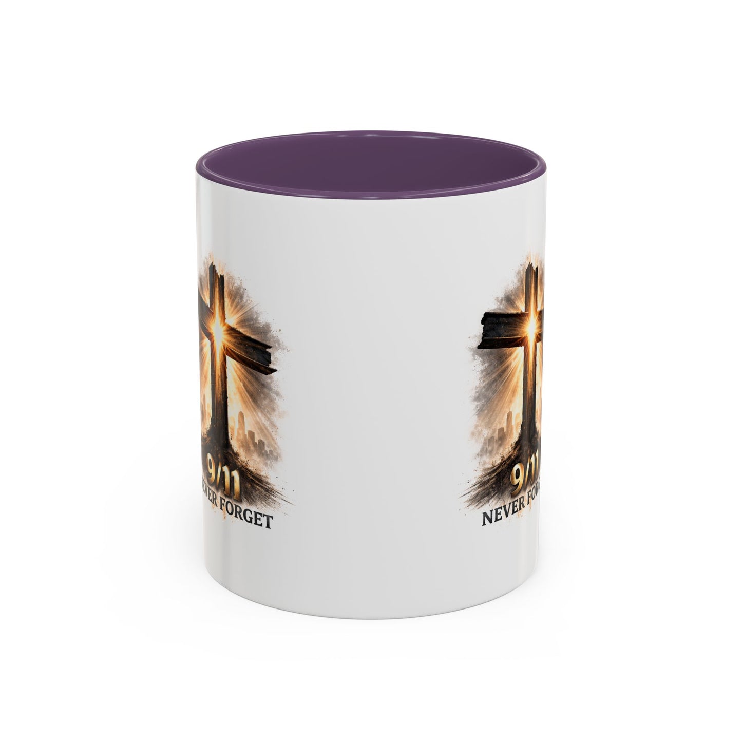 9/11 Never Forget Coffee Mug — Religious Memorial Accent Mug