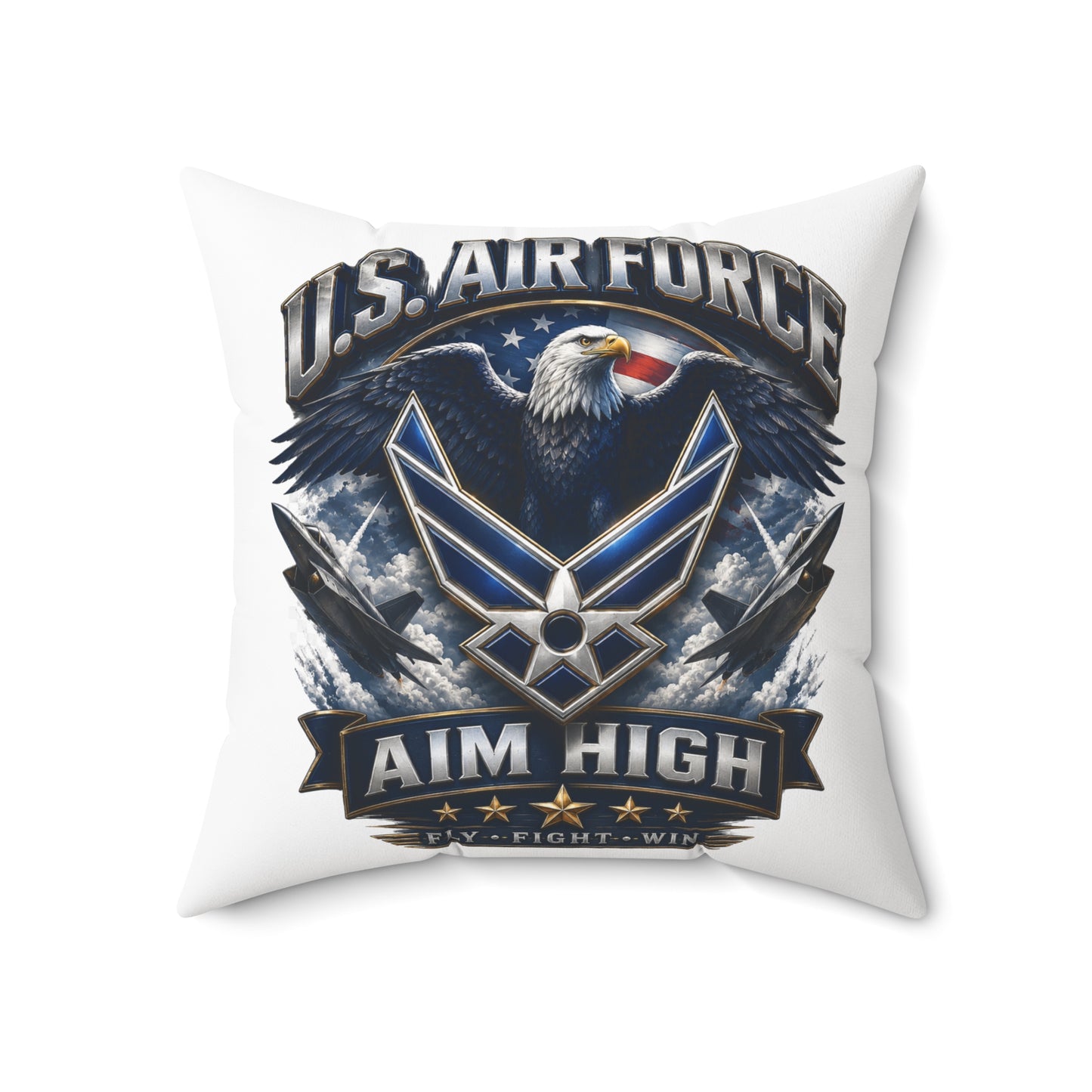 U.S. Air Force "Aim High" Decorative Pillow - Bald Eagle Military Throw Pillow