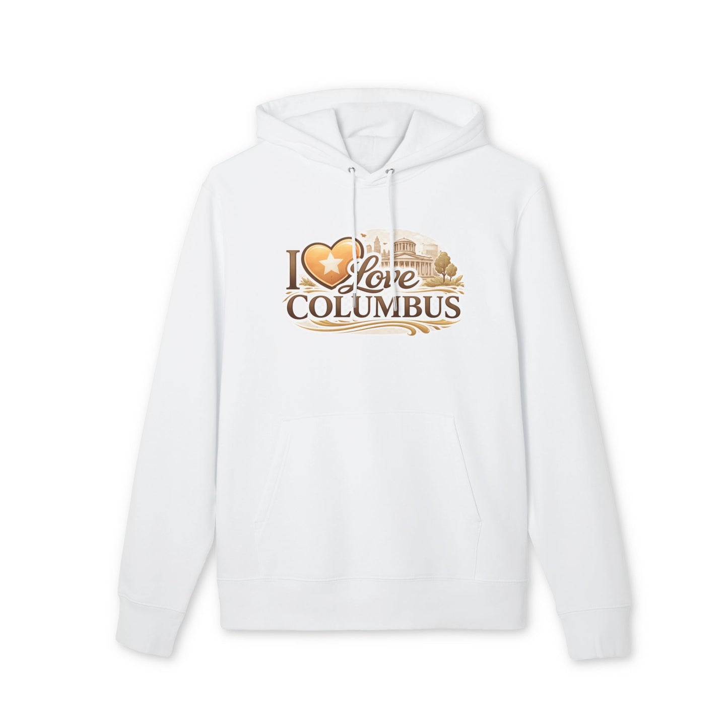 I Love Columbus Hoodie — City Skyline Heart Design