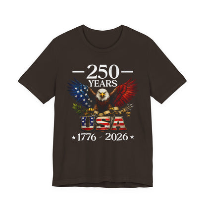250 Years USA Eagle T-Shirt — 1776–2026 Patriotic Anniversary Tee