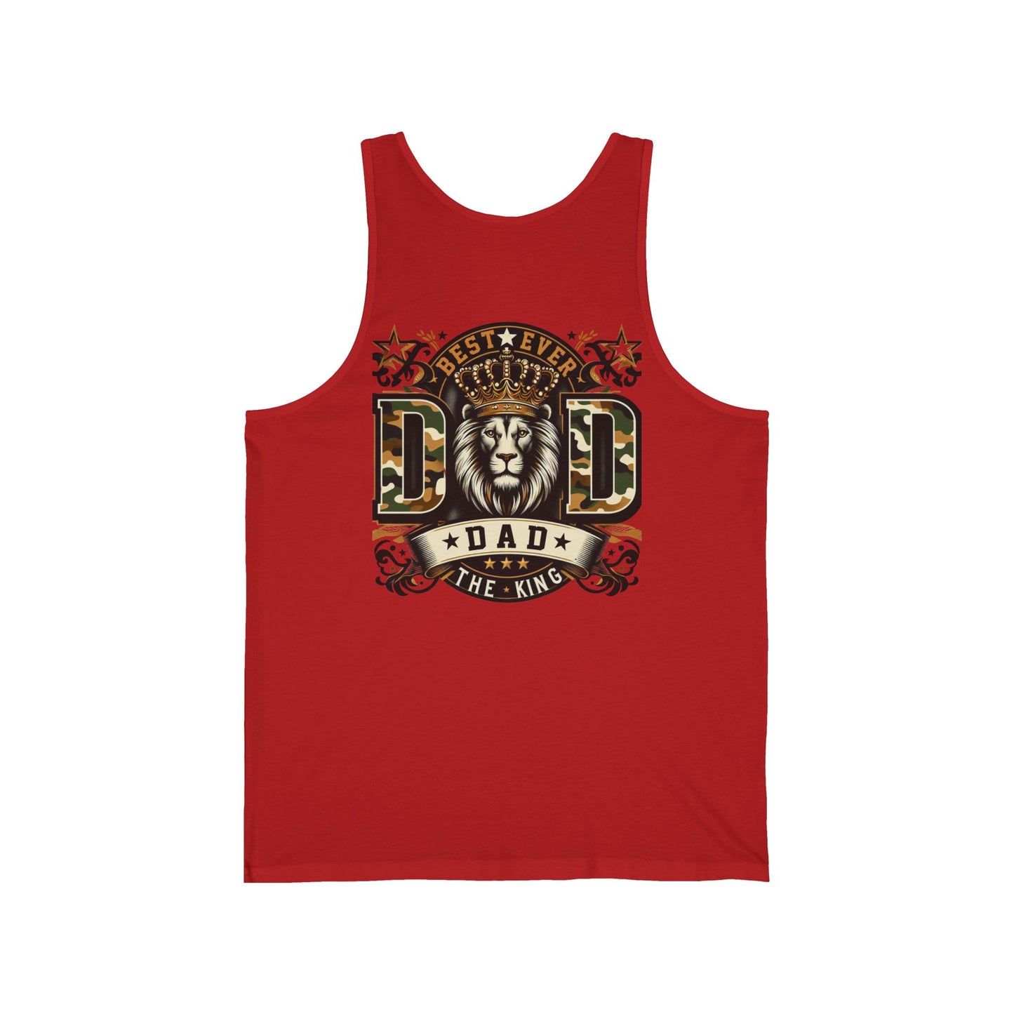 Dad Tank Top — "Best Ever Dad The King" Lion Graphic Fathers Day Gift