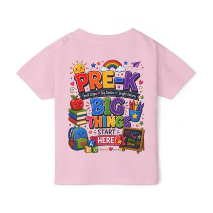 Toddler T-Shirt — "Pre-K Big Things Start Here" Back-to-School Shirt