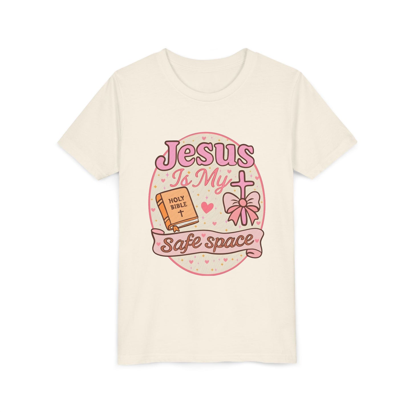 Youth Tee — "Jesus Is My Safe Space" Christian Kids T-Shirt