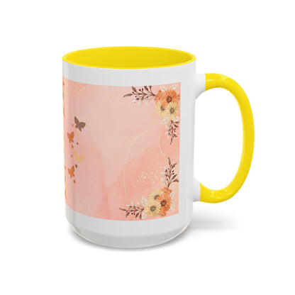 Mom Floral Accent Coffee Mug – Pink Butterfly Mother's Day Gift (11/15oz)