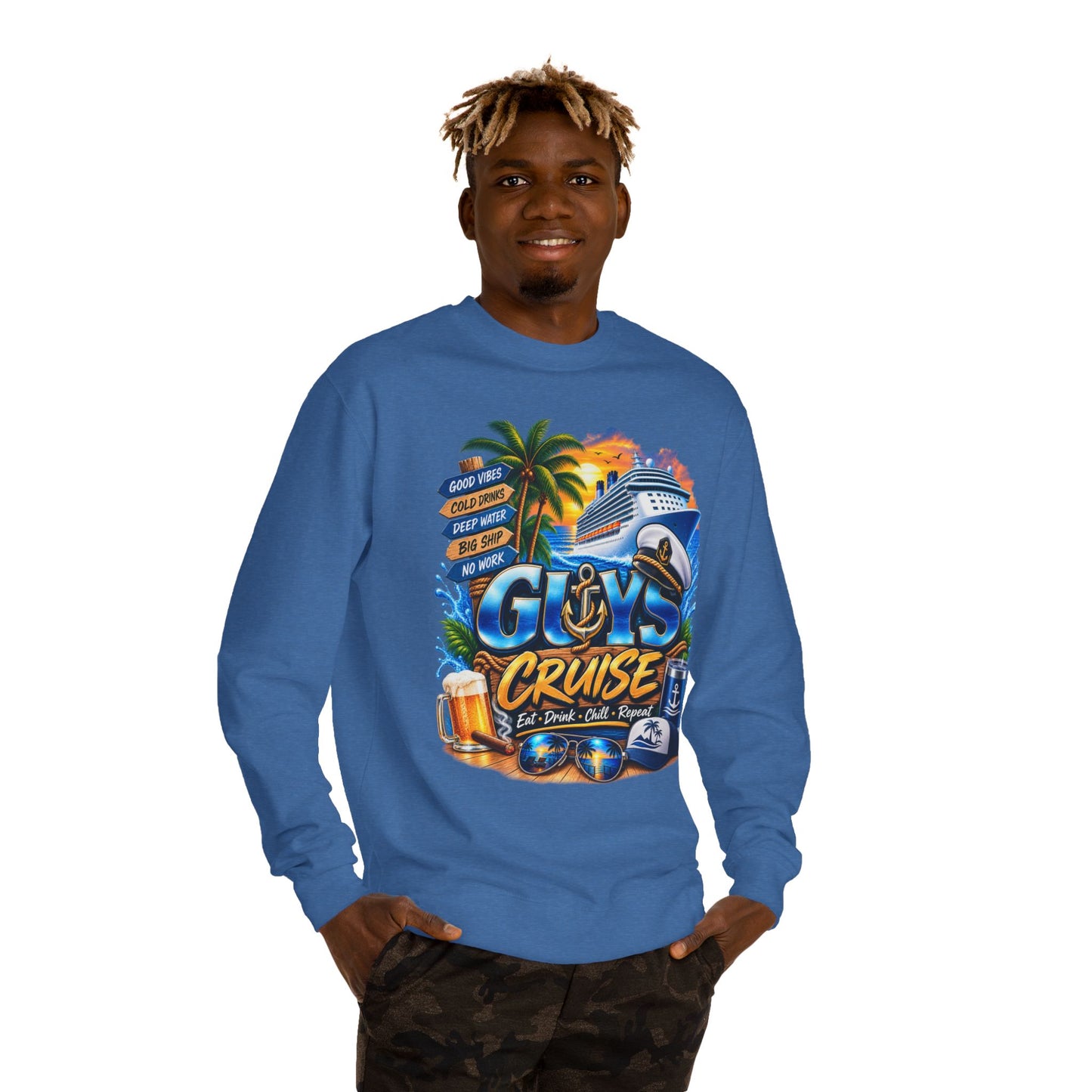 Guys Cruise Sweatshirt – Men’s Cruise Vacation Graphic Crewneck