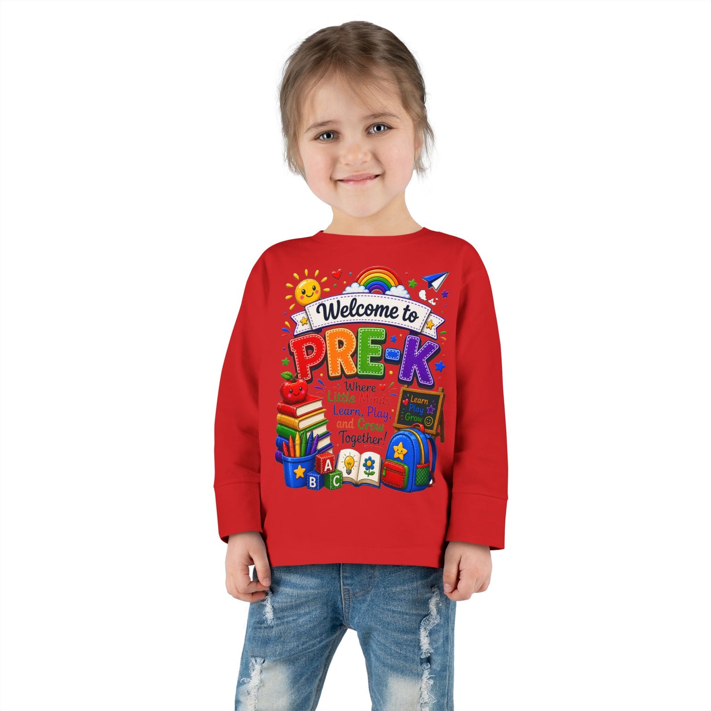 Welcome to Pre-K Toddler Long Sleeve Tee — Cute Back-to-School Preschool Shirt