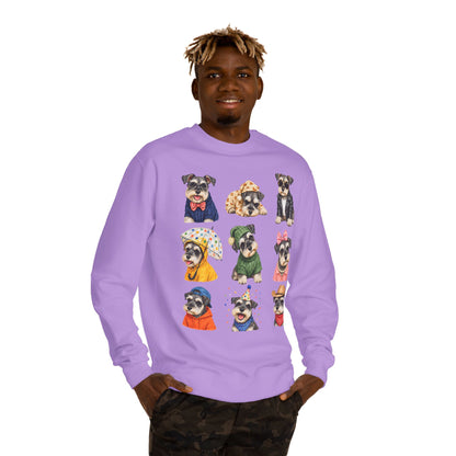 Cute Puppy Grid Sweatshirt — Watercolor Dogs Crewneck