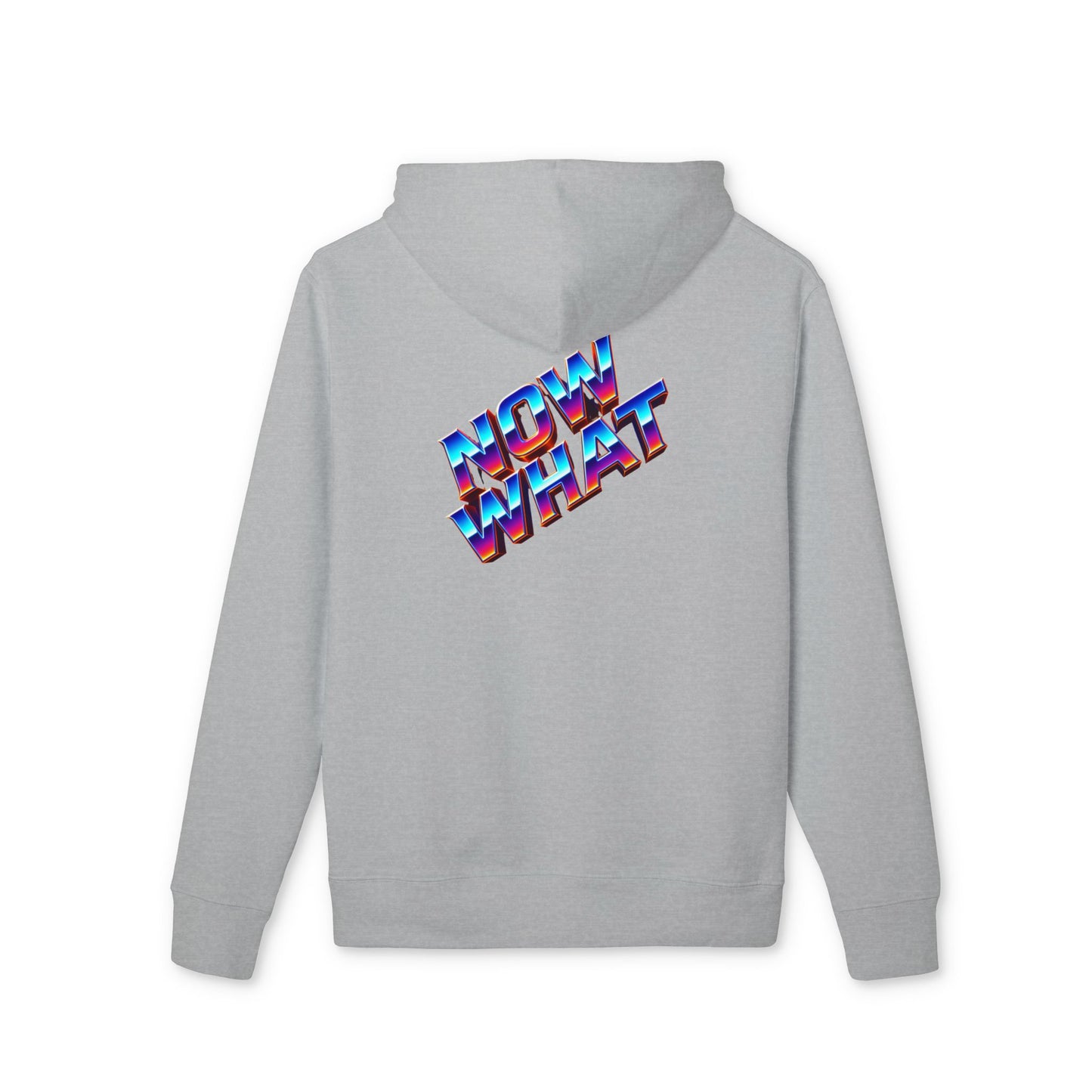 Now What Hoodie — Retro 3D Text Graphic Pullover