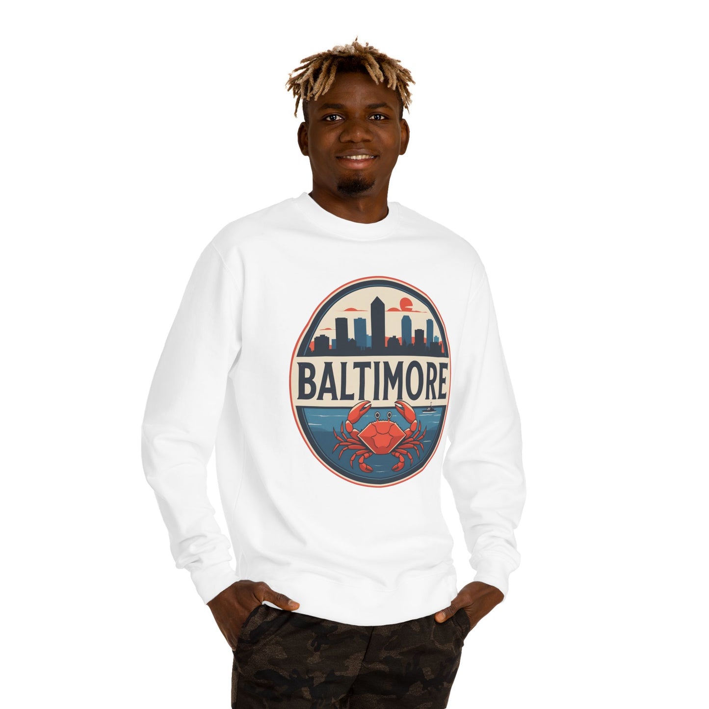 Baltimore Skyline Crab Sweatshirt – Retro City Crewneck