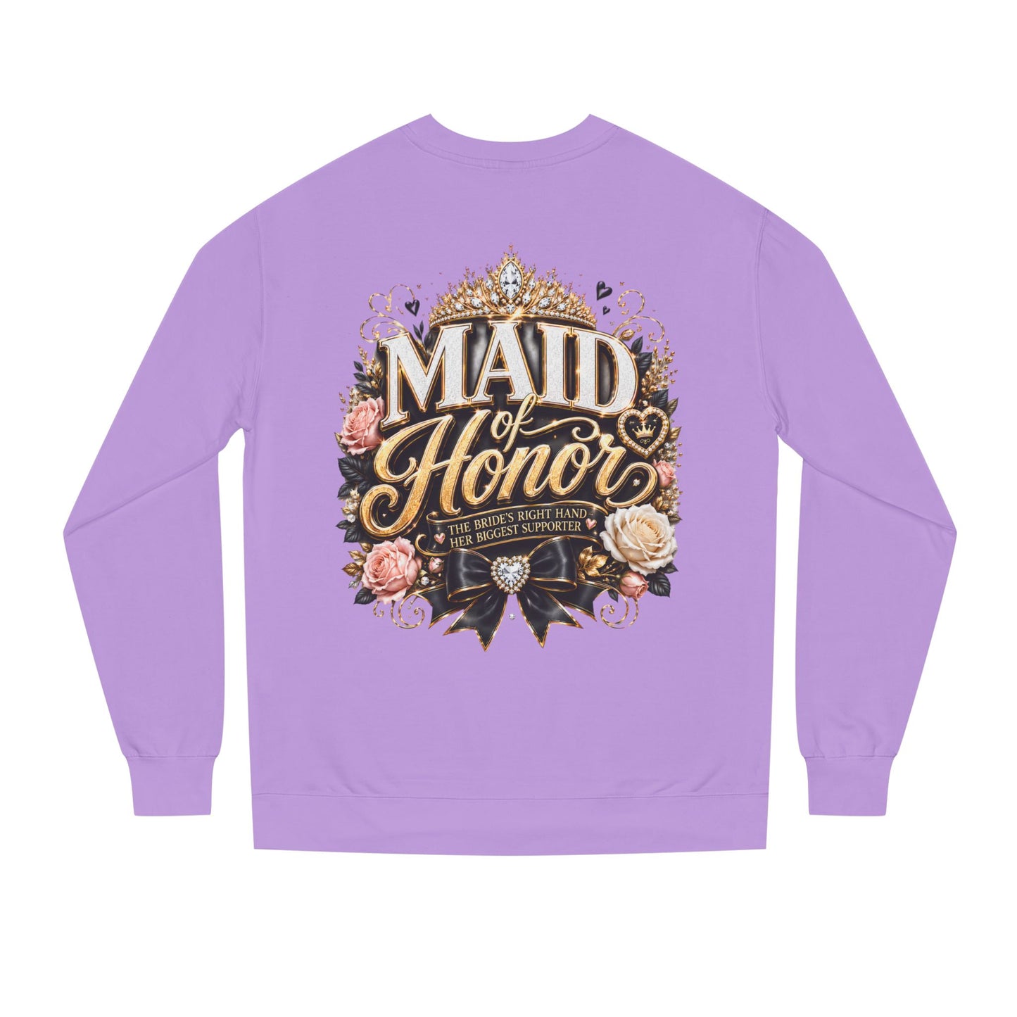 Maid of Honor Sweatshirt - Floral Crown Bridal Party Crewneck