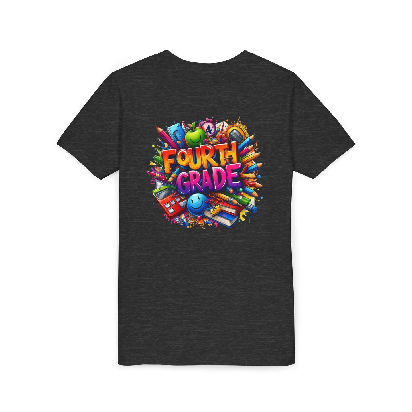 Fourth Grade Youth T‑Shirt – Colorful School Supplies Back to School Tee