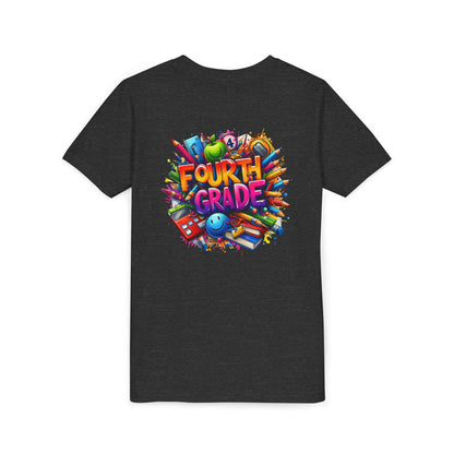 Fourth Grade Youth T‑Shirt – Colorful School Supplies Back to School Tee
