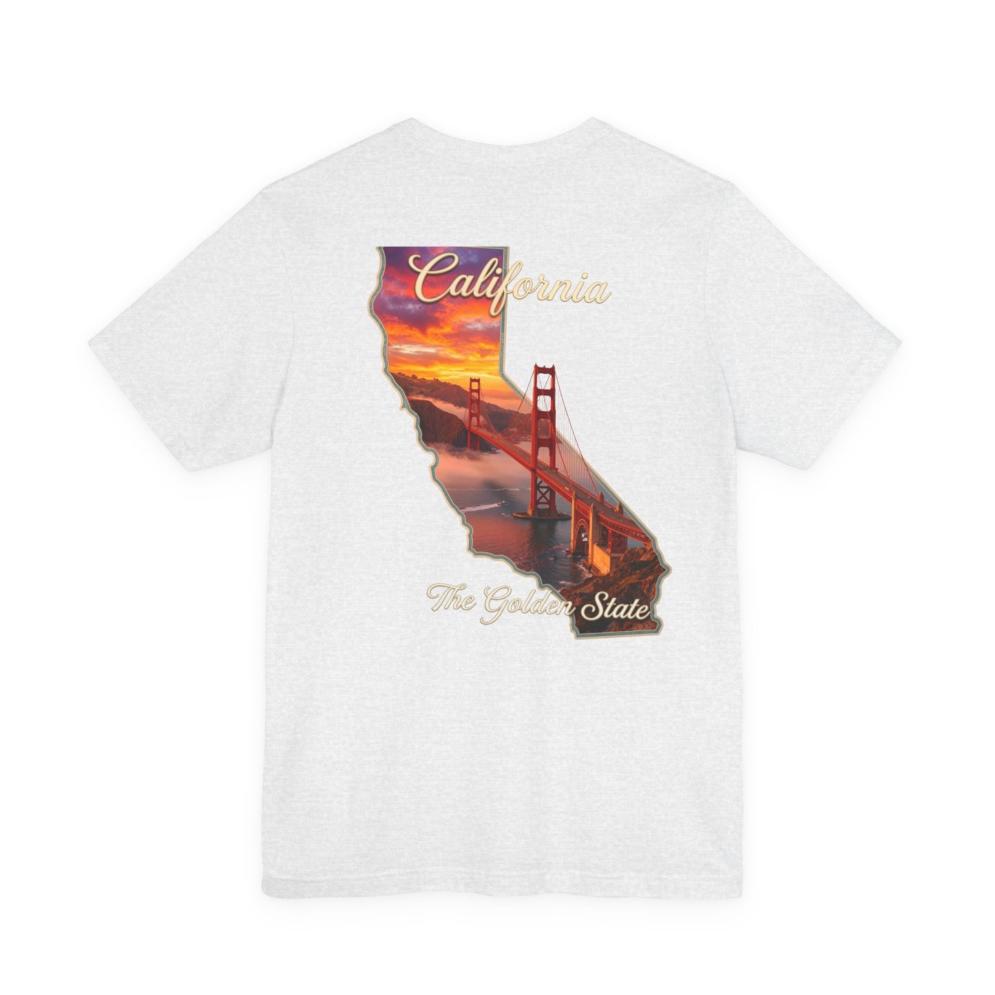 California Golden Gate Tee — "California The Golden State" Sunset Map T-Shirt