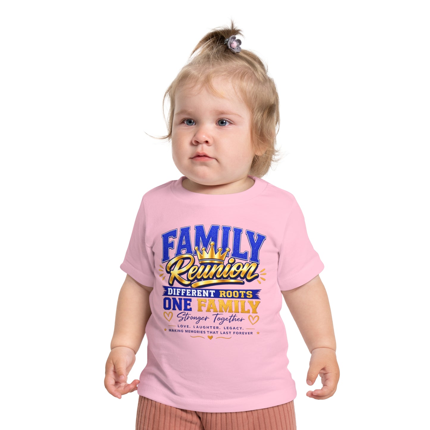 Family Reunion Baby T-Shirt — “Different Roots One Family” Infant Tee