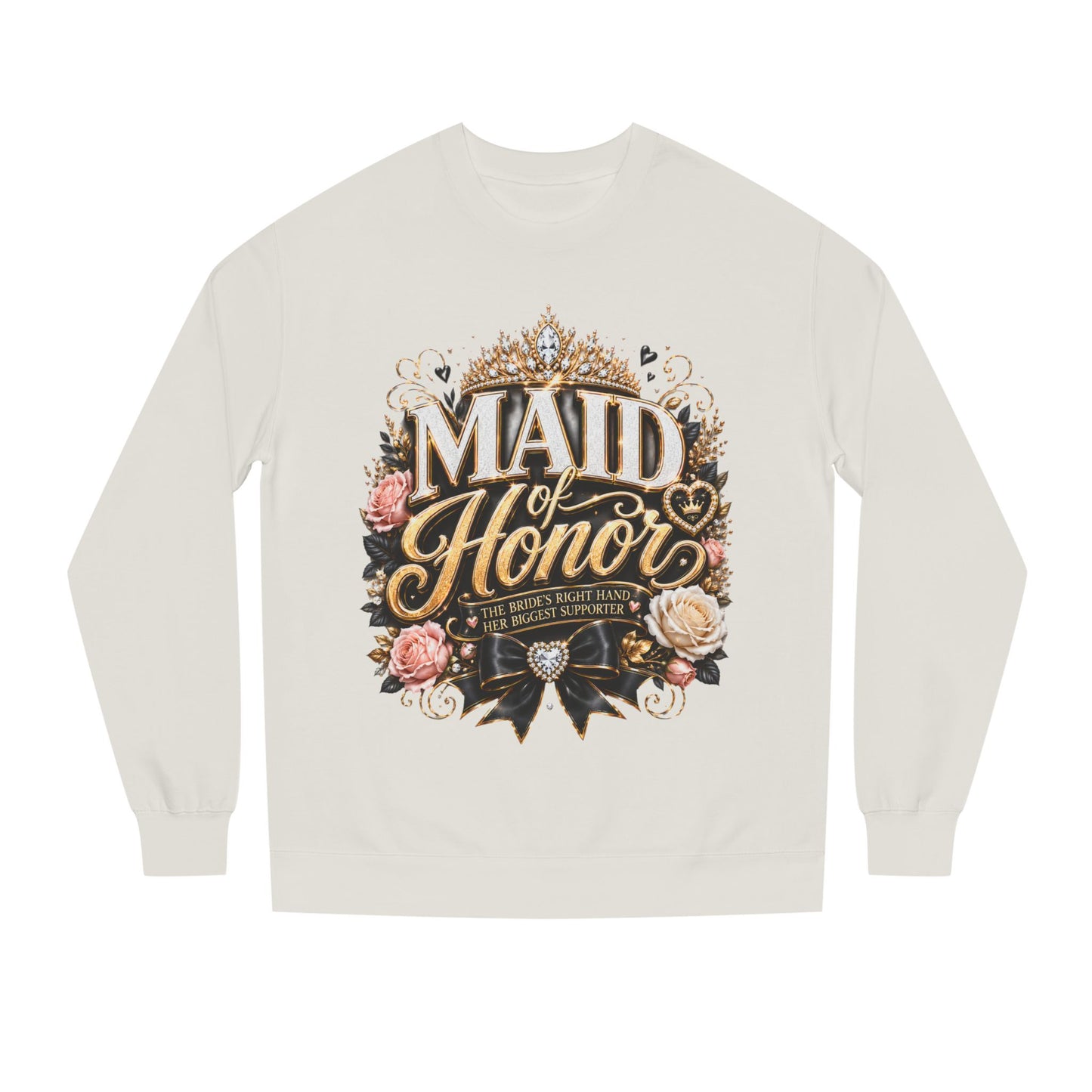 Maid of Honor Sweatshirt - Floral Crown Bridal Party Crewneck