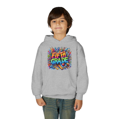 Fifth Grade Kids Hoodie - Colorful School Supplies Back-to-School Sweatshirt