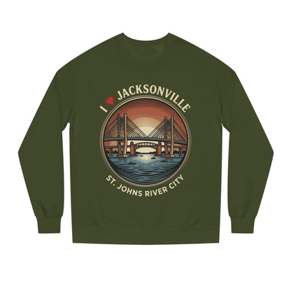 Jacksonville Crewneck Sweatshirt — I  Jacksonville St. Johns River City Graphic