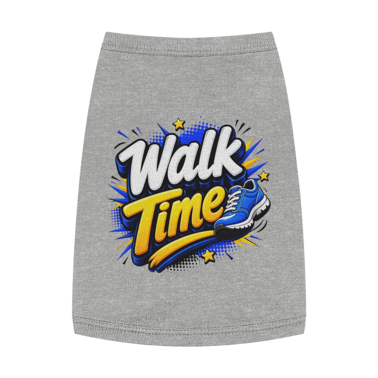 Pet Tank Top — "Walk Time" Graphic Dog Shirt, Walking & Outdoor Dog Apparel
