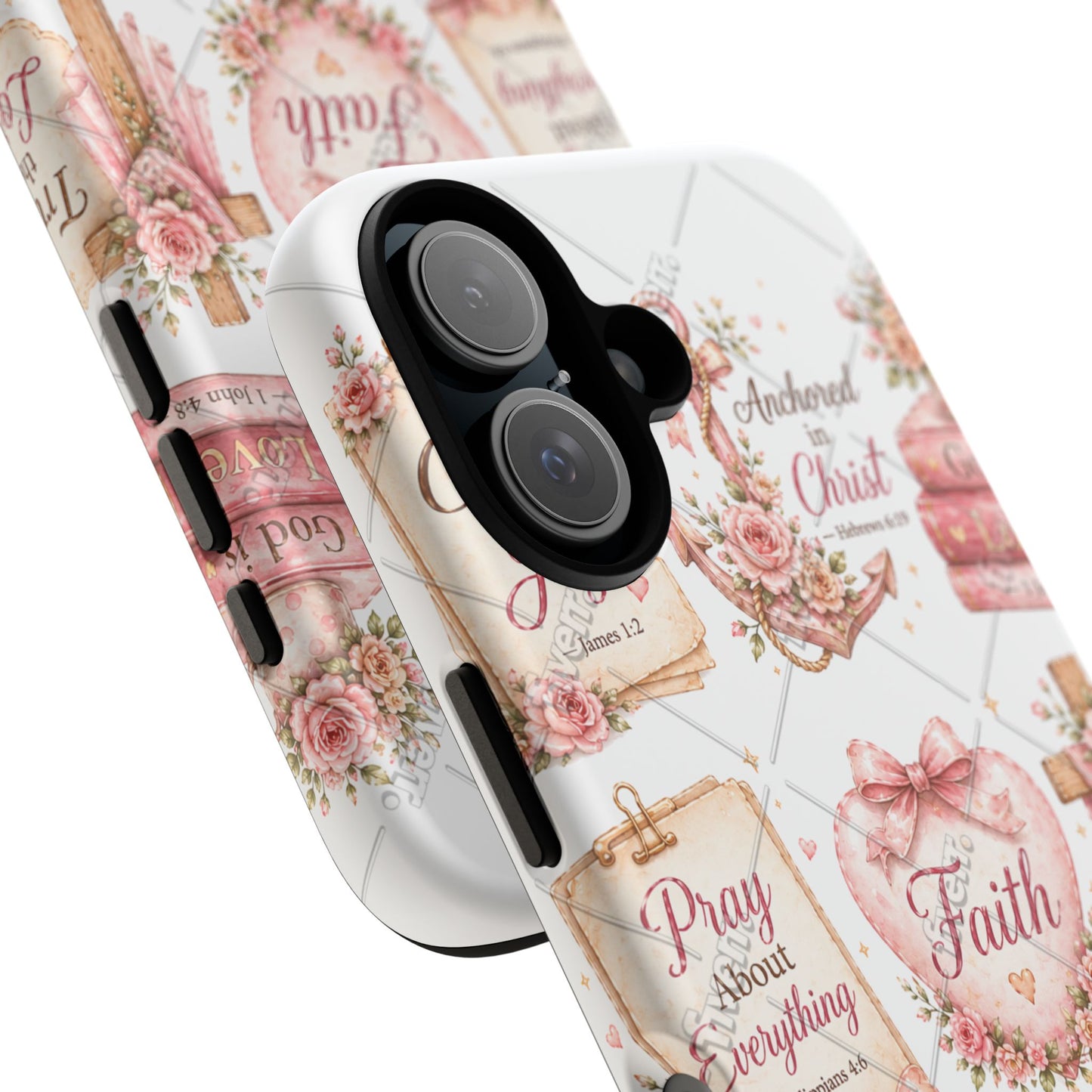 Faith Floral Phone Case – Christian Inspirational Scripture iPhone Cover (Choose Joy, Pray, Faith)