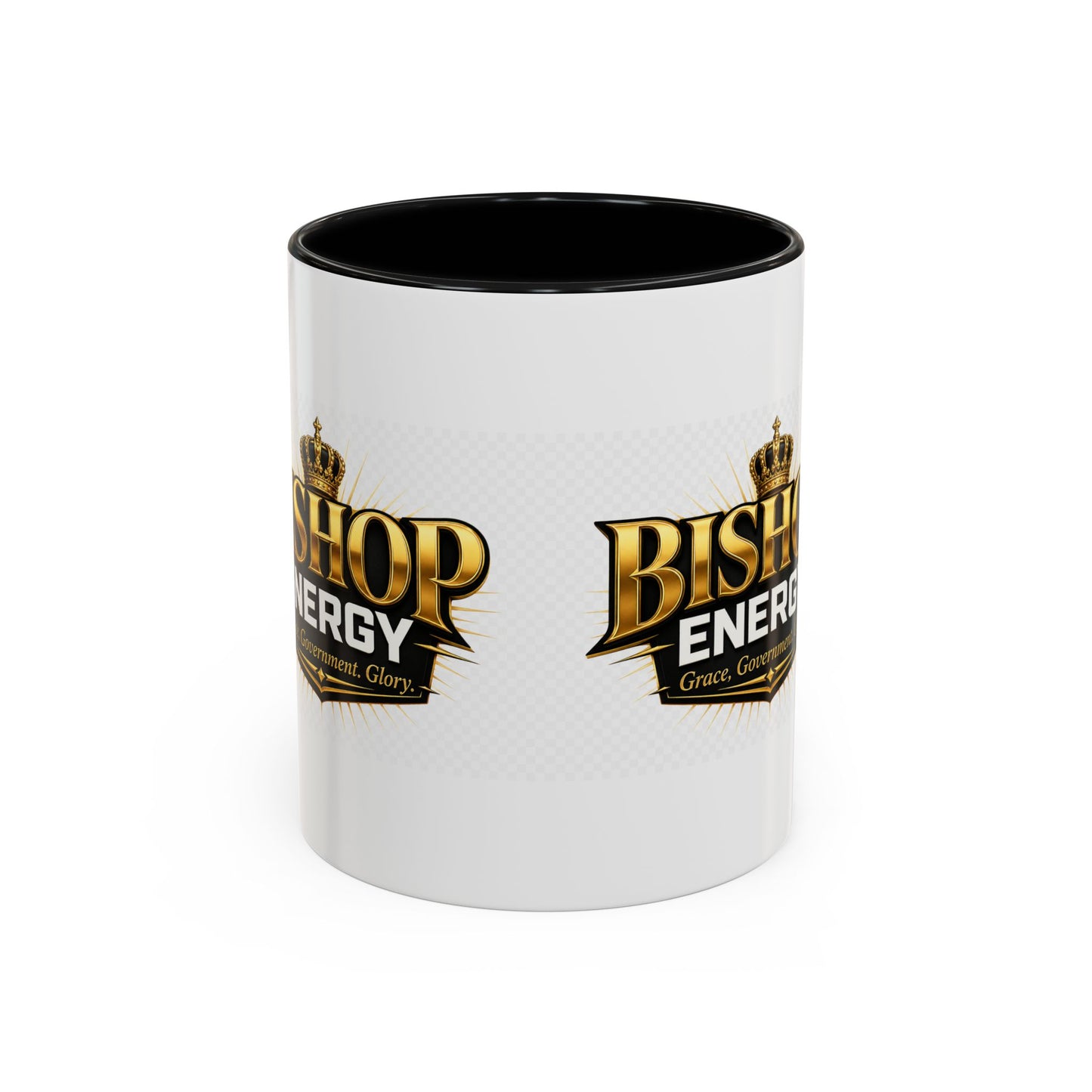 Bishop Energy Coffee Mug — Gold Crown Logo Accent Ceramic Mug (11/15oz)