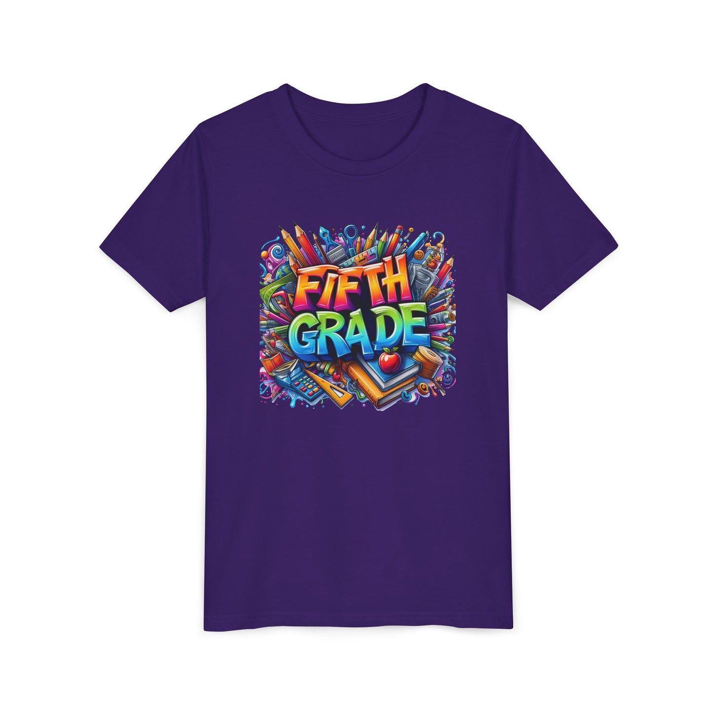 Fifth Grade Kid's Tee - Colorful School Supplies Back to School T-Shirt