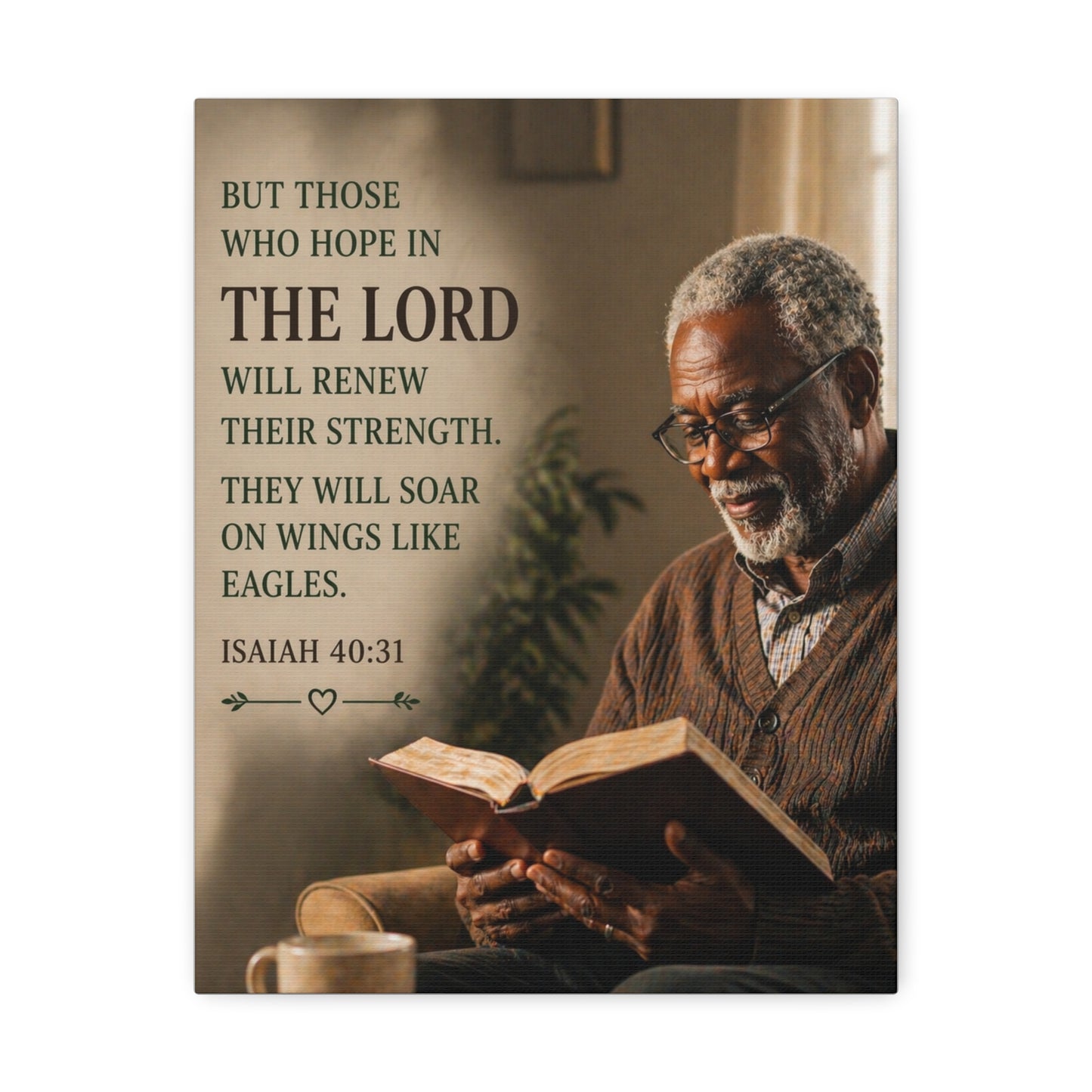 Stretched Canvas - "But Those Who Hope in The Lord" Isaiah 40:31 Inspirational Christian Wall Art