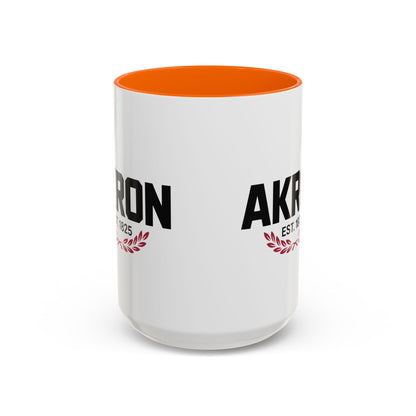 Akron Est. 1825 Accent Coffee Mug — Vintage City Pride Ceramic Mug