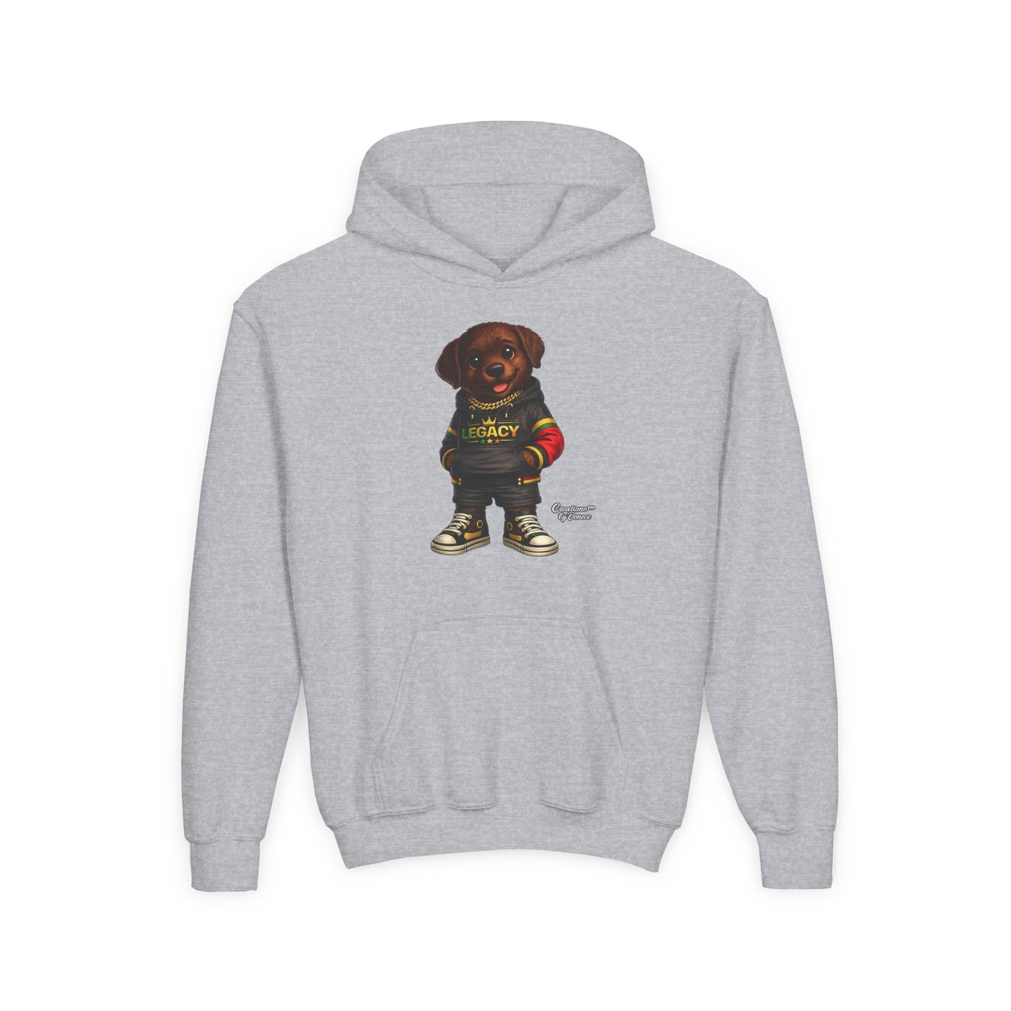 Youth Hoodie — 'Legacy' Streetwear Puppy Graphic Sweatshirt