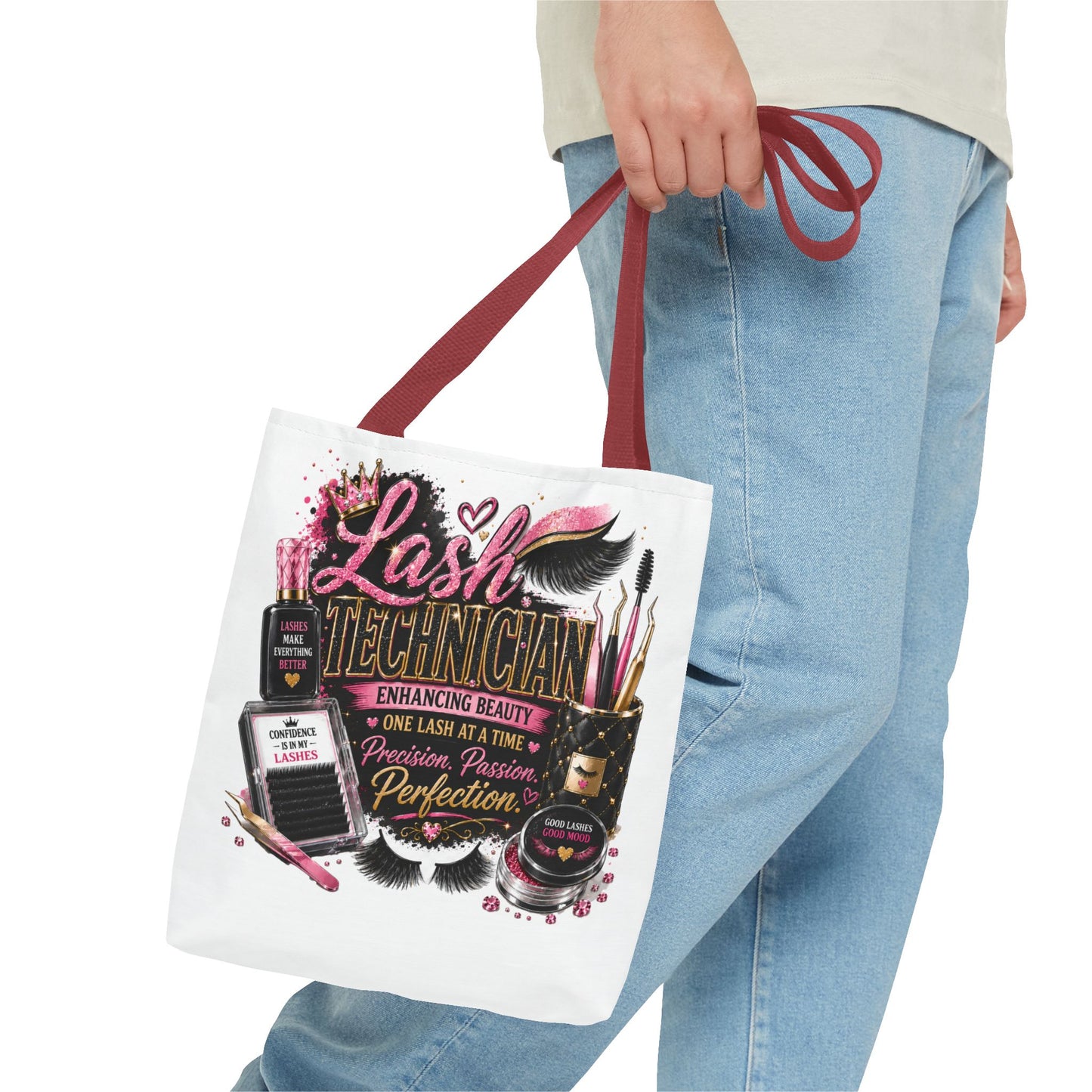 Lash Technician Tote Bag — Glam Beauty Artist Gift, ‘Lash Technician: Enhancing Beauty’ Design