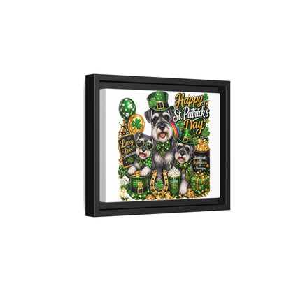 Happy St. Patrick's Day Schnauzer Canvas Print