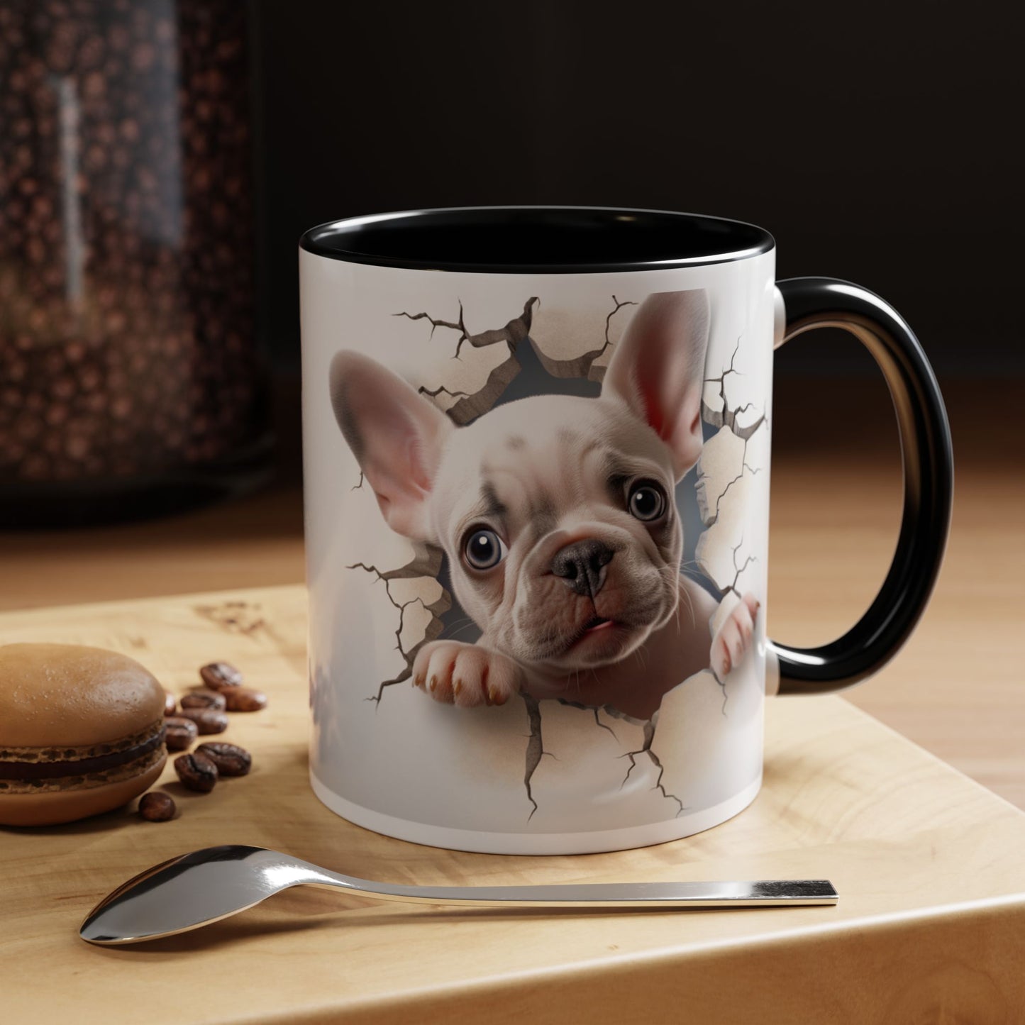 French Bulldog Peekaboo Coffee Mug – Cute Puppy 11/15oz Accent Mug