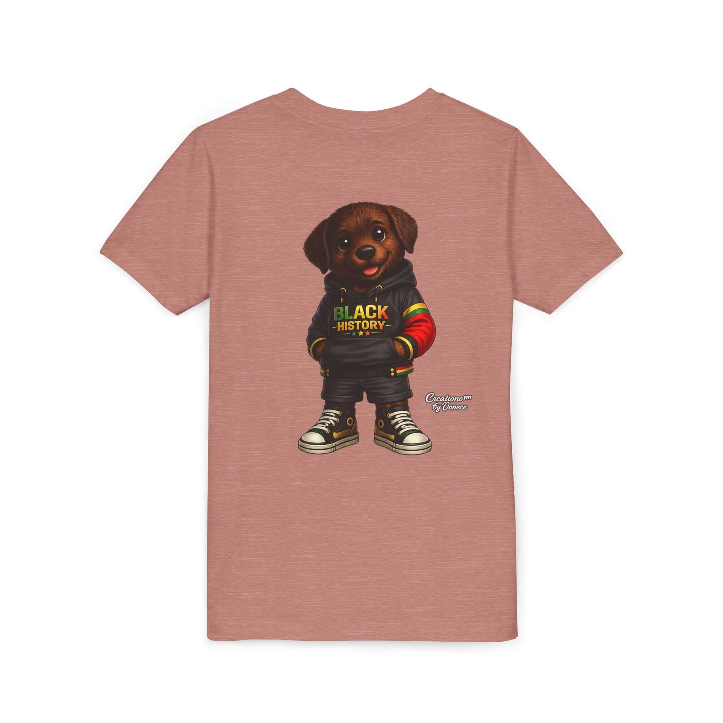 Youth Tee — Cute Puppy 'Black History' Graphic Shirt