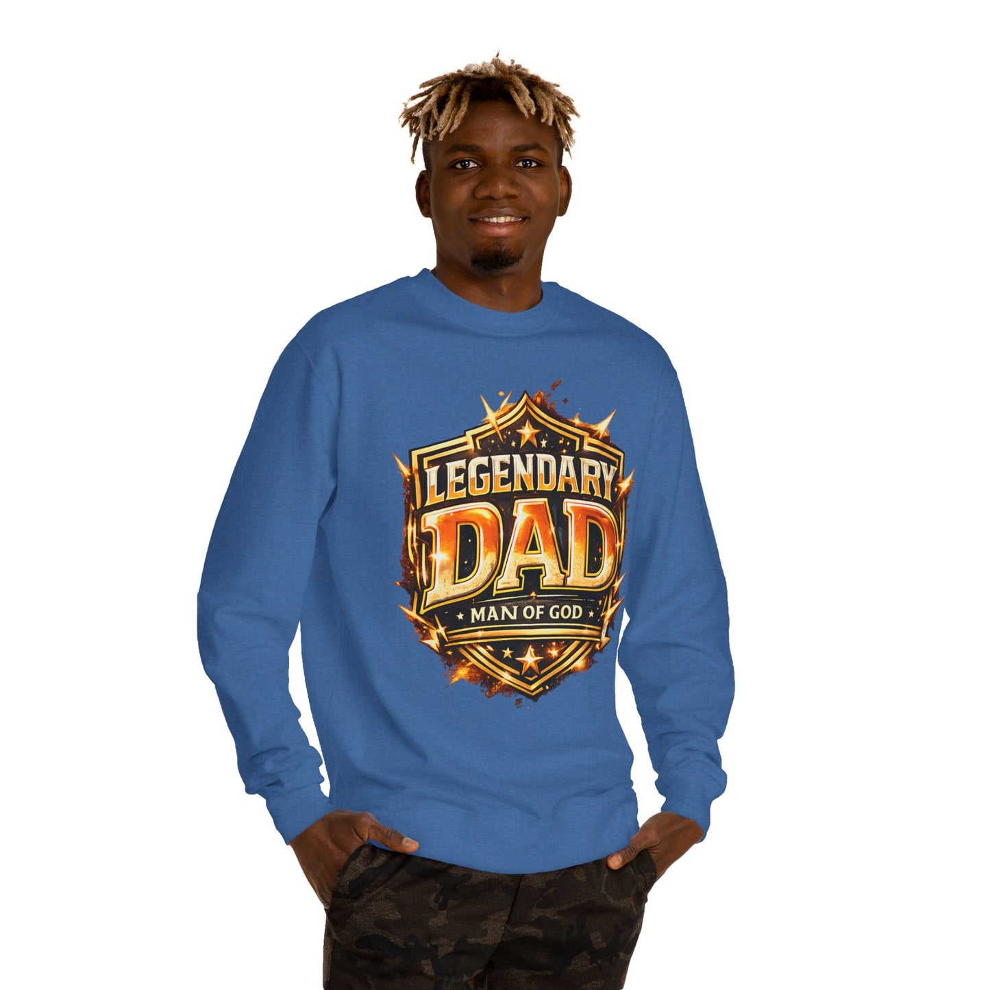 Legendary Dad Crewneck Sweatshirt - "Man of God" Graphic