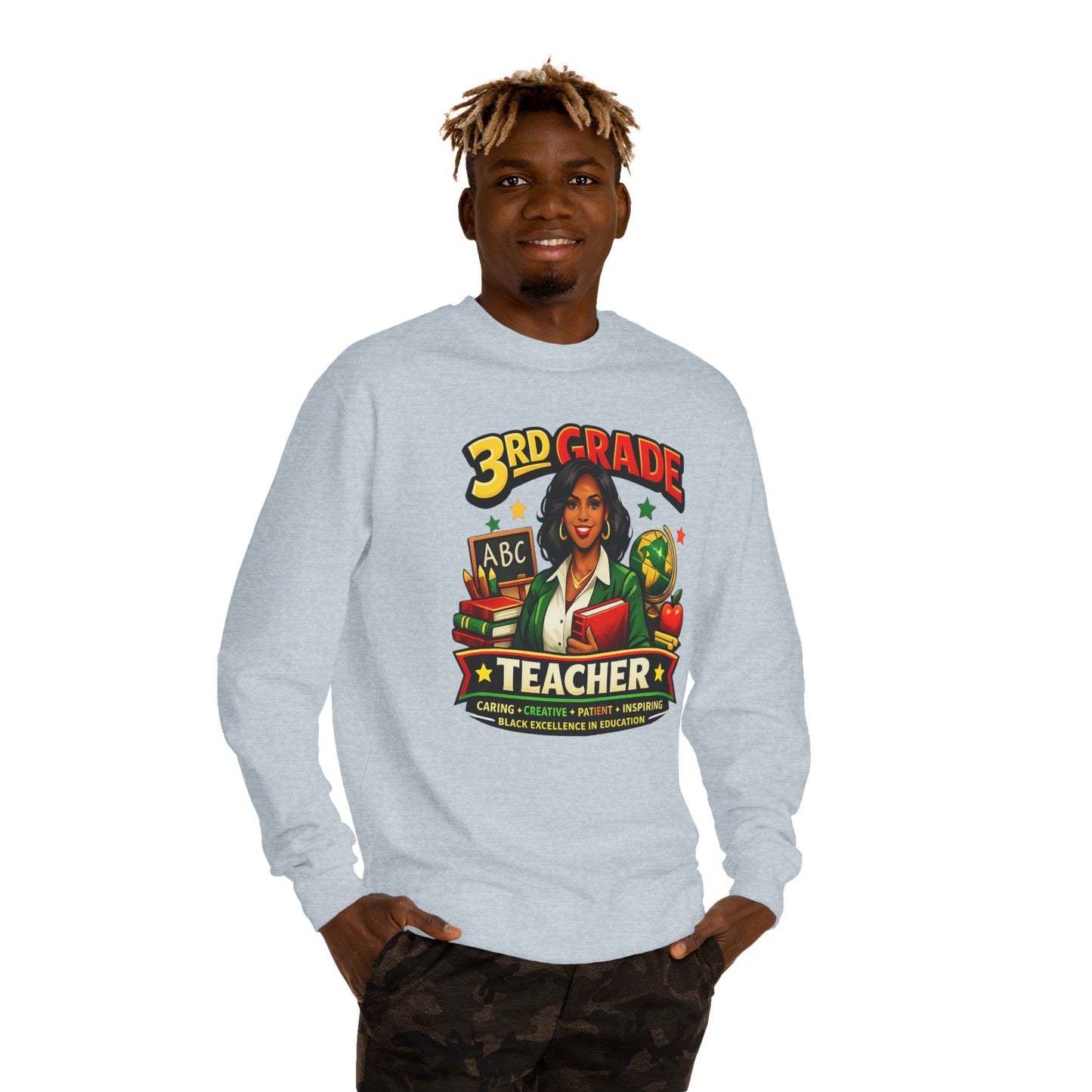 3rd Grade Teacher Sweatshirt – Inspiring Black Excellence Teacher Gift