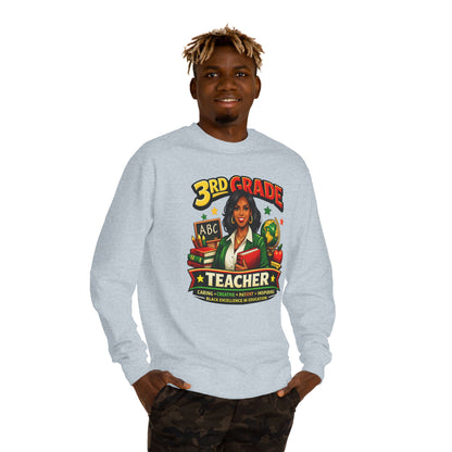 3rd Grade Teacher Sweatshirt – Inspiring Black Excellence Teacher Gift