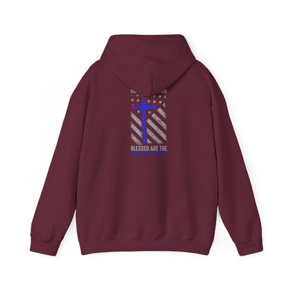Blessed Are The Persecuted Hoodie — Christian Thin Blue Line Cross Sweatshirt
