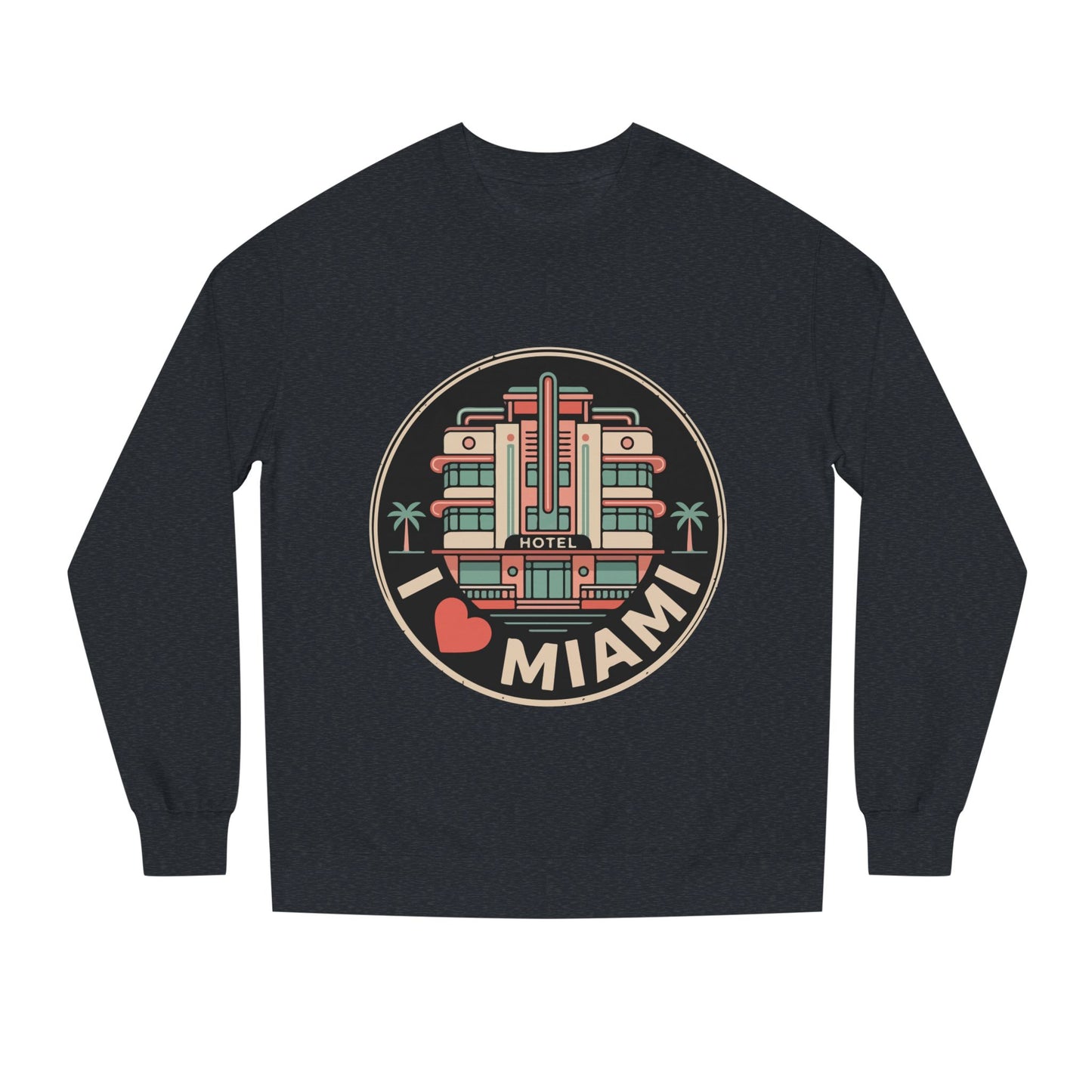 Miami Art Deco Sweatshirt — I Love Miami Vintage Hotel Crewneck