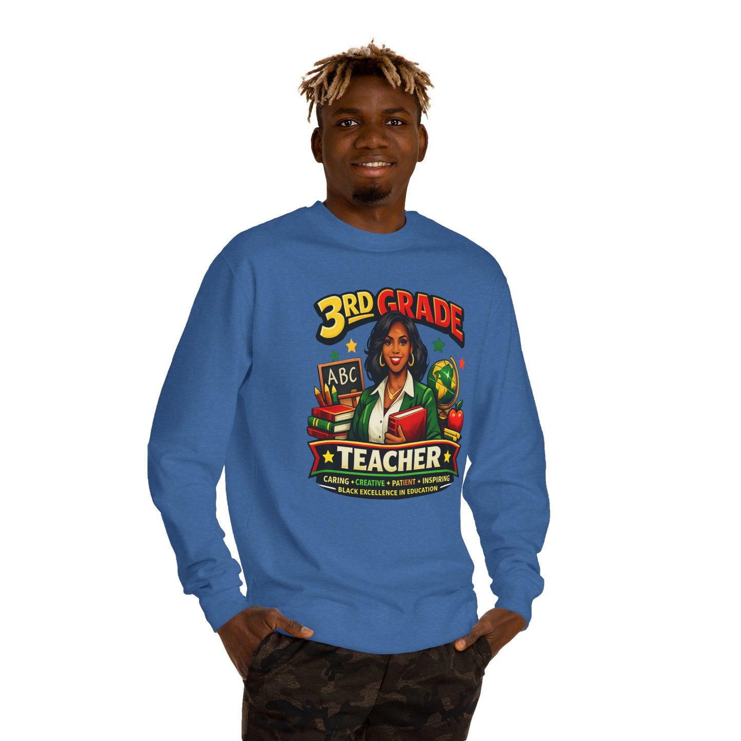 3rd Grade Teacher Sweatshirt – Inspiring Black Excellence Teacher Gift
