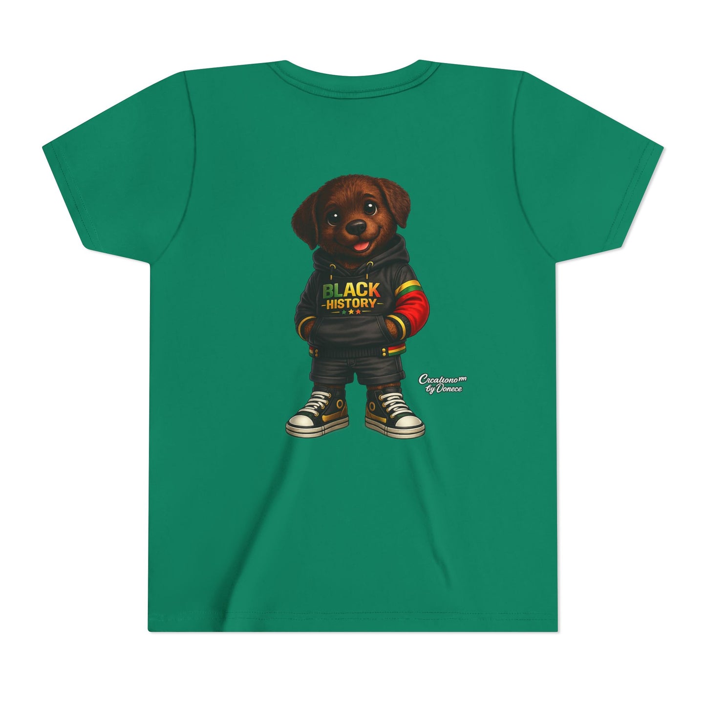 Youth Tee — Cute Puppy 'Black History' Graphic Shirt
