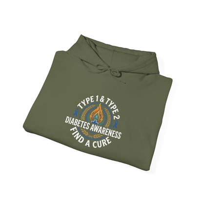 Type 1 & Type 2 Find a Cure Diabetes Awareness Hoodie